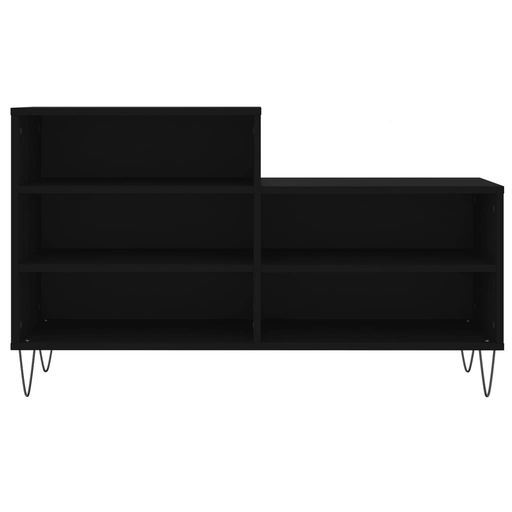 fekete szerelt fa cipősszekrény 102x36x60 cm