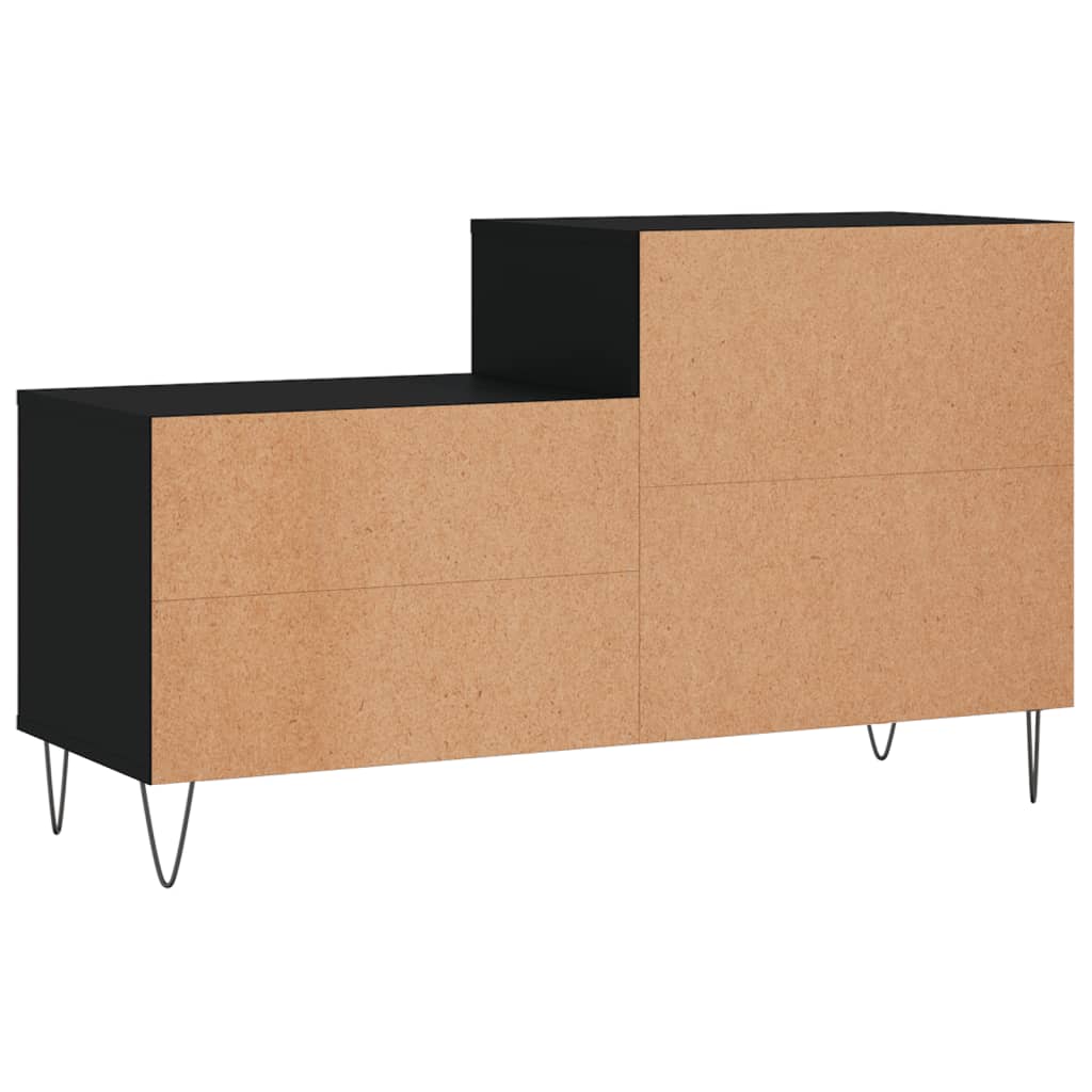 fekete szerelt fa cipősszekrény 102x36x60 cm