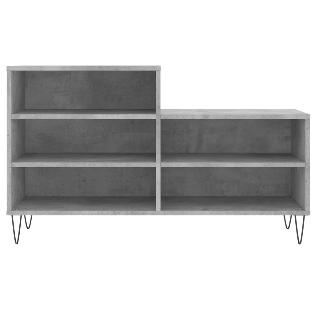 betonszürke szerelt fa cipőszekrény 102x36x60 cm