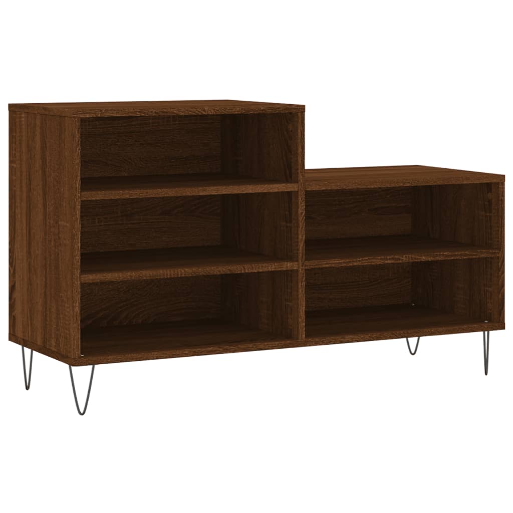 barna tölgyszínű szerelt fa cipősszekrény 102x36x60 cm
