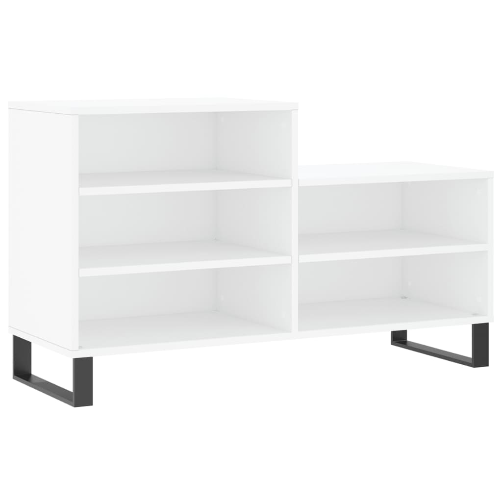 fehér szerelt fa cipősszekrény 102x36x60 cm