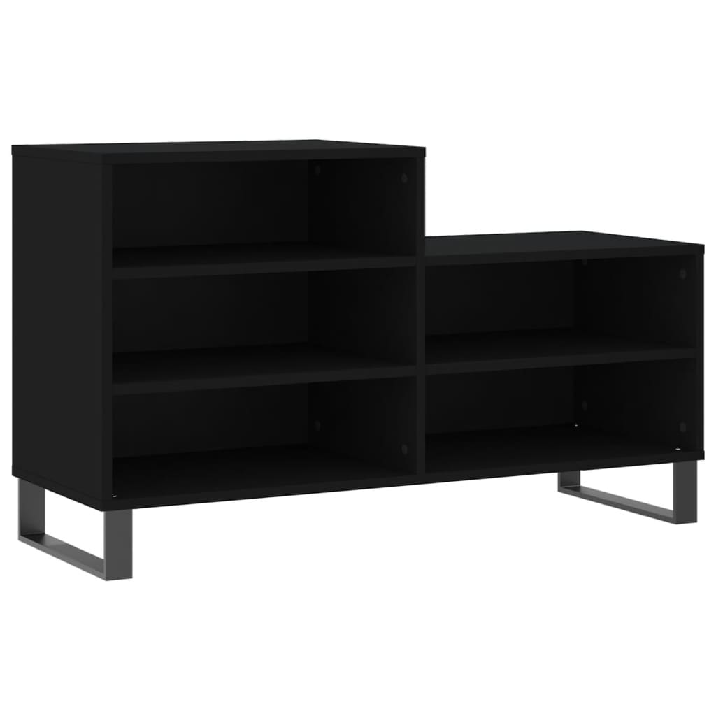 fekete szerelt fa cipősszekrény 102x36x60 cm