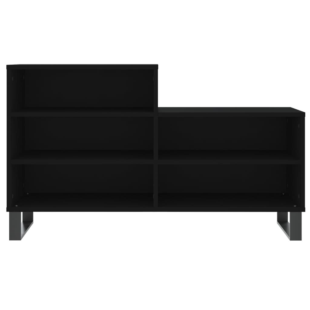 fekete szerelt fa cipősszekrény 102x36x60 cm