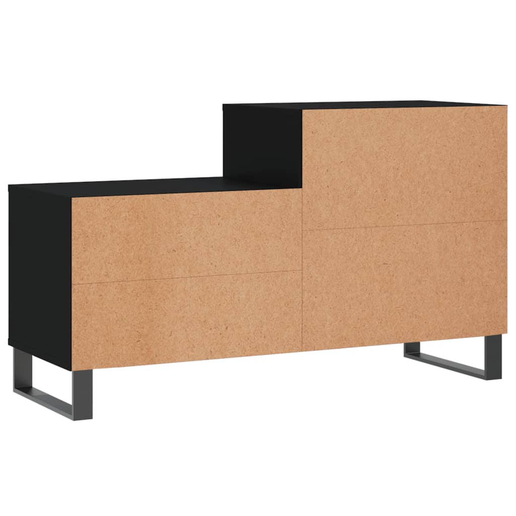 fekete szerelt fa cipősszekrény 102x36x60 cm