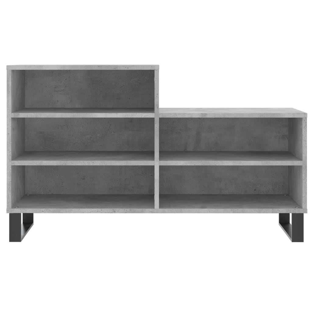 betonszürke szerelt fa cipőszekrény 102x36x60 cm