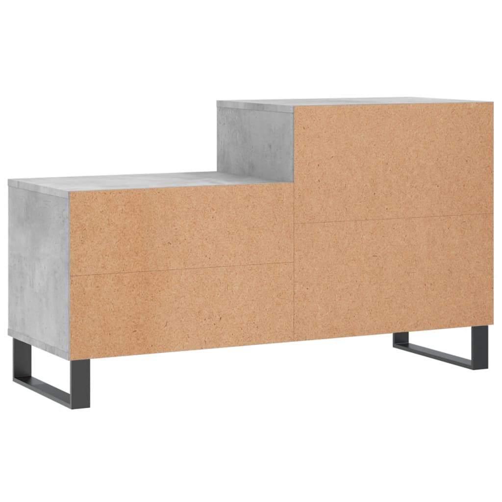 betonszürke szerelt fa cipőszekrény 102x36x60 cm