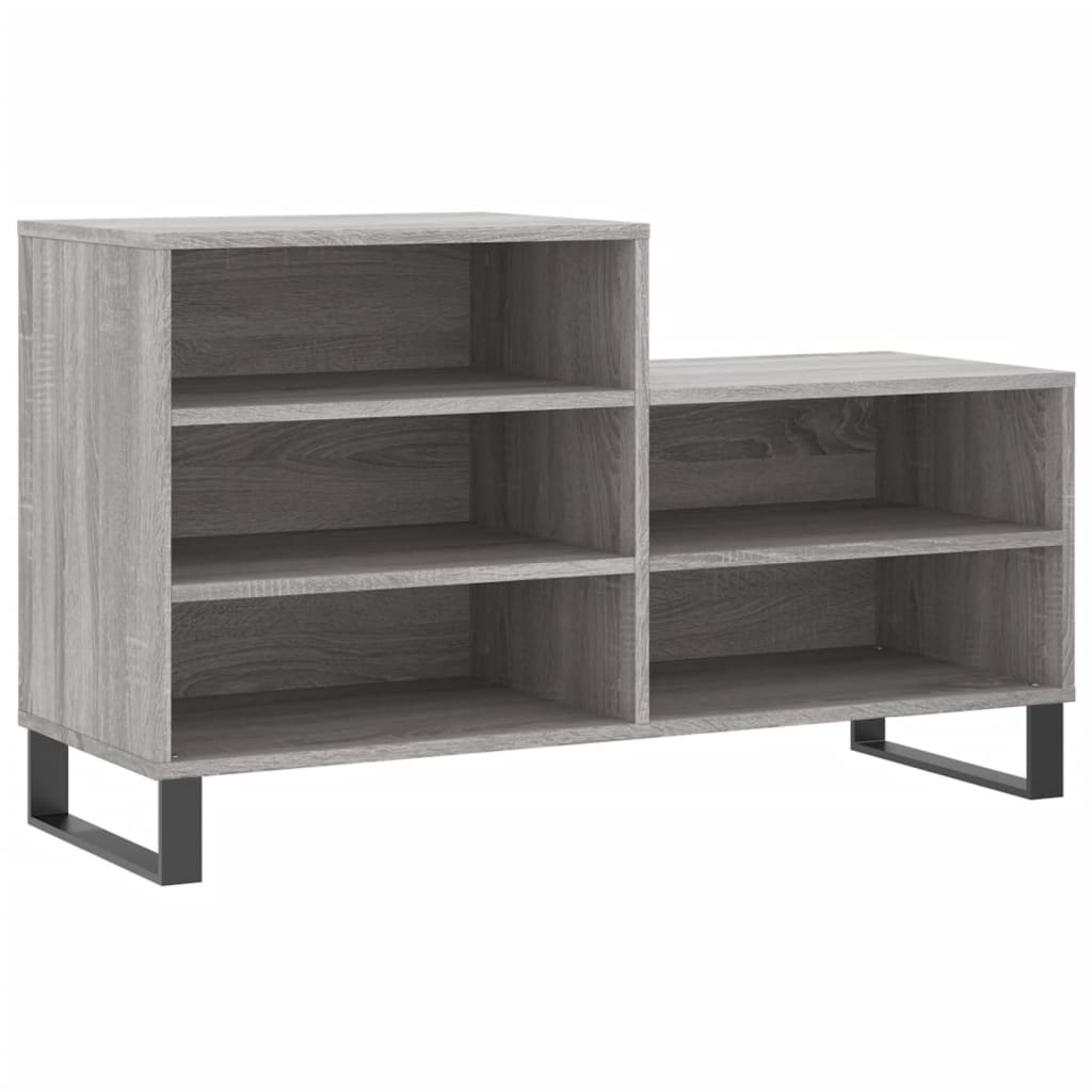 szürke sonoma színű szerelt fa cipősszekrény 102x36x60 cm
