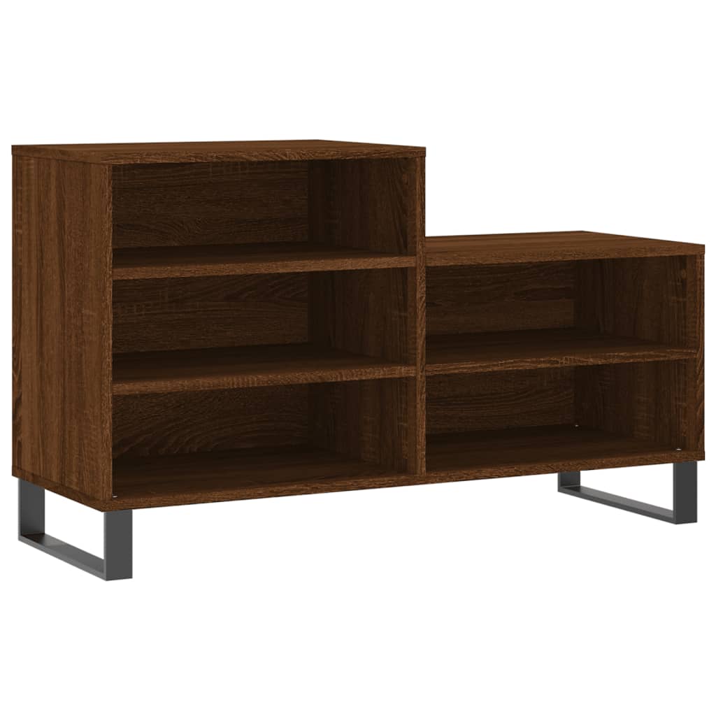 barna tölgyszínű szerelt fa cipősszekrény 102x36x60 cm