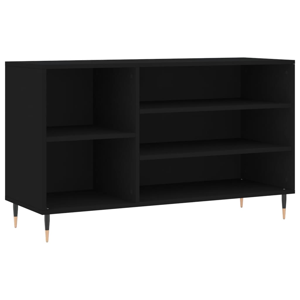 fekete szerelt fa cipősszekrény 102x36x60 cm