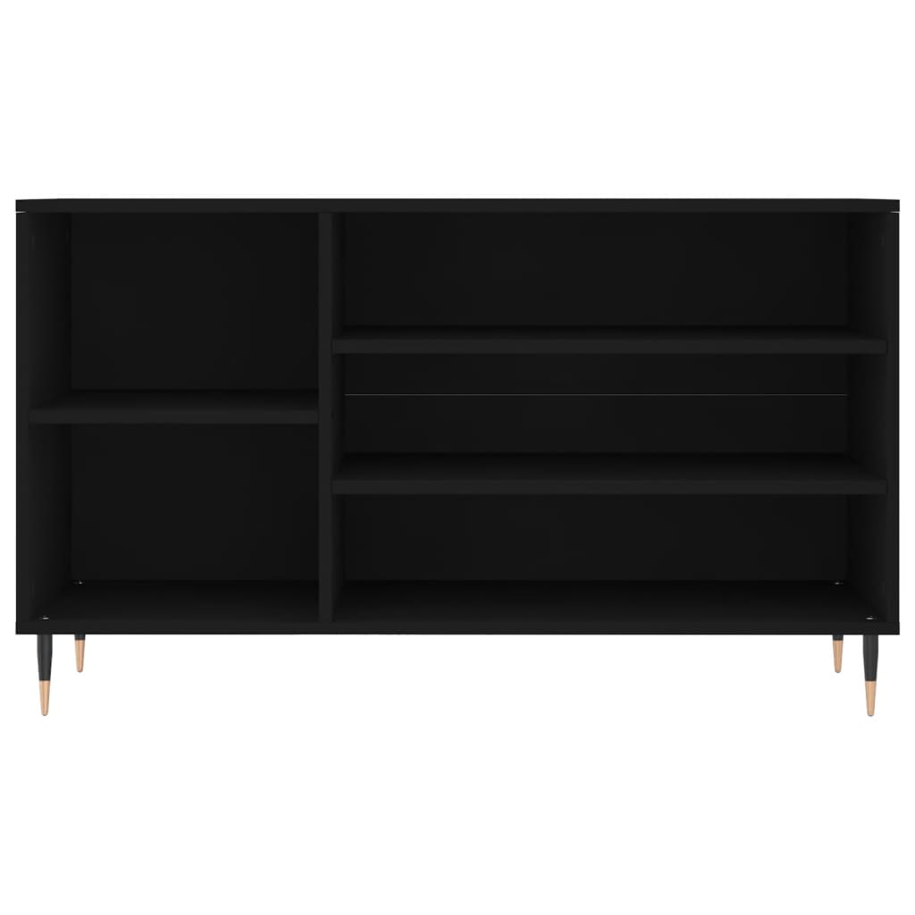 fekete szerelt fa cipősszekrény 102x36x60 cm