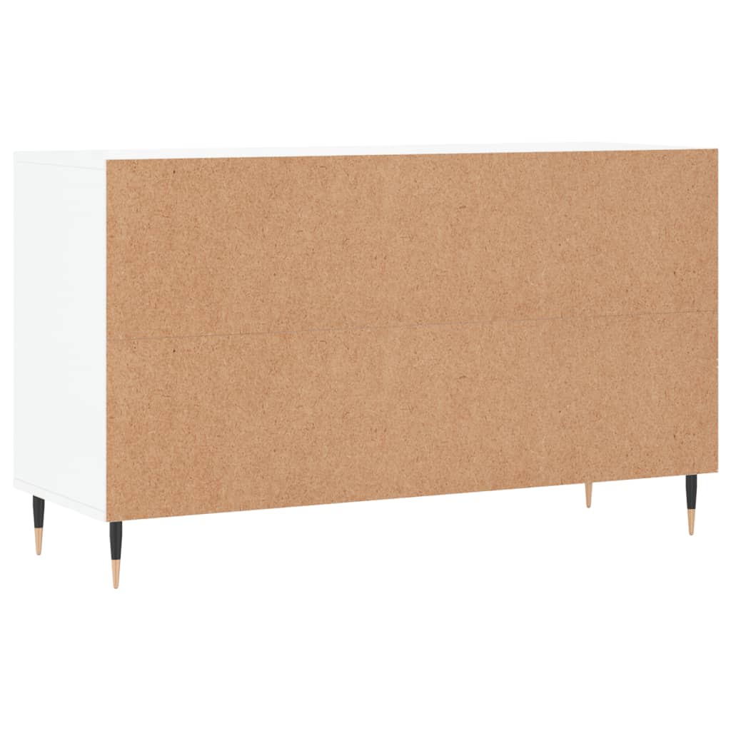 magasfényű fehér szerelt fa cipősszekrény 102x36x60 cm