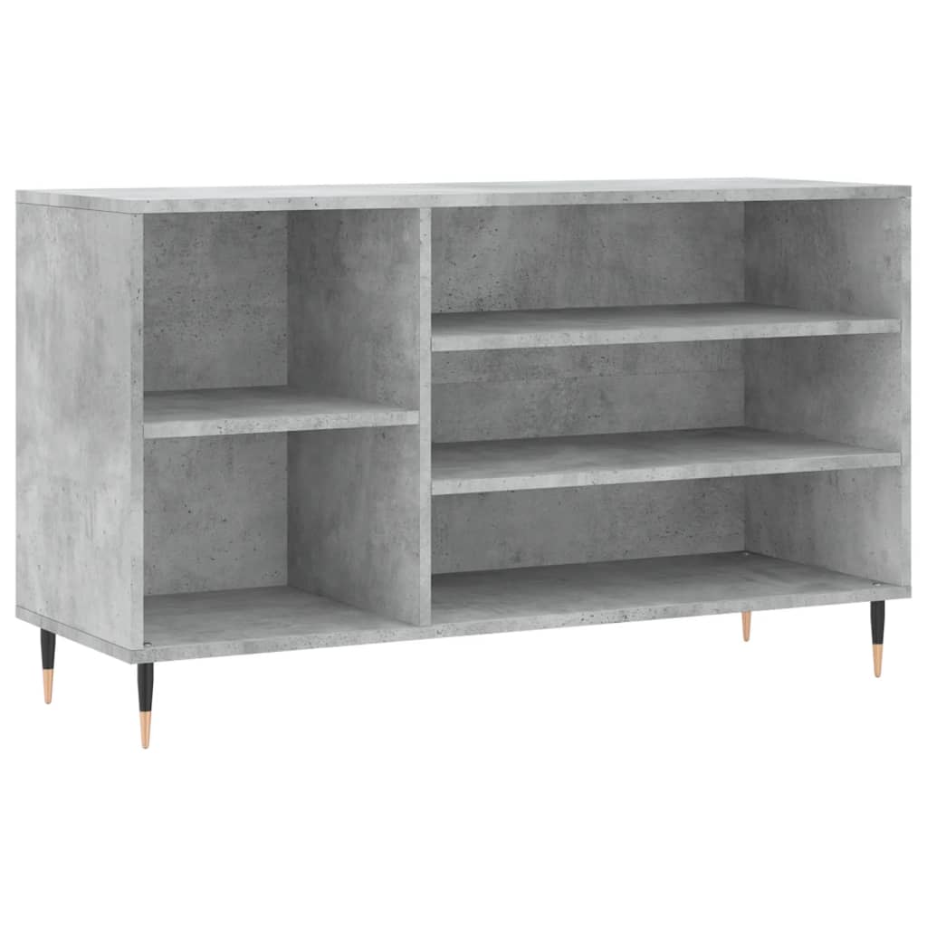 betonszürke szerelt fa cipőszekrény 102x36x60 cm