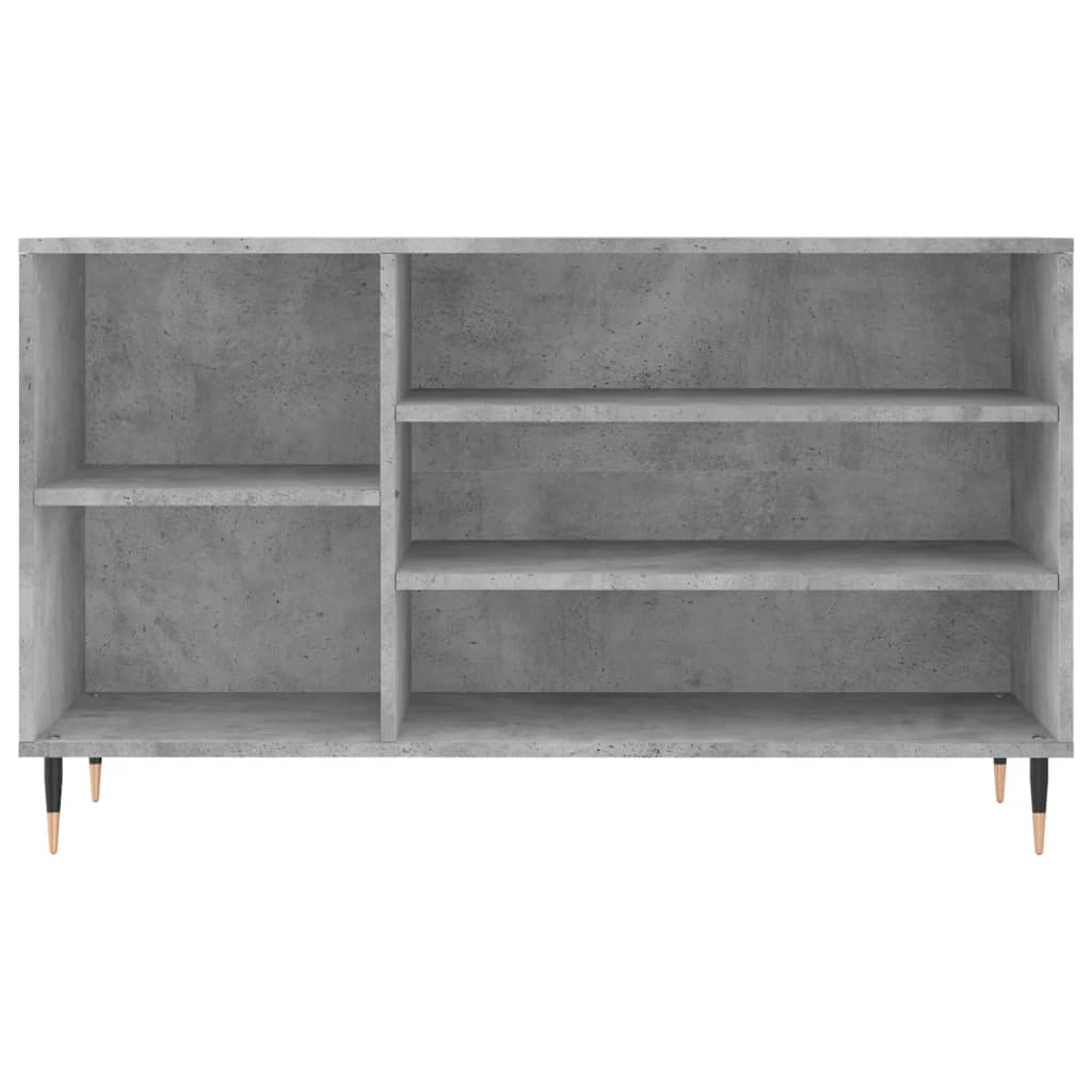 betonszürke szerelt fa cipőszekrény 102x36x60 cm