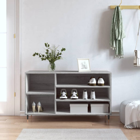 szürke sonoma színű szerelt fa cipősszekrény 102x36x60 cm