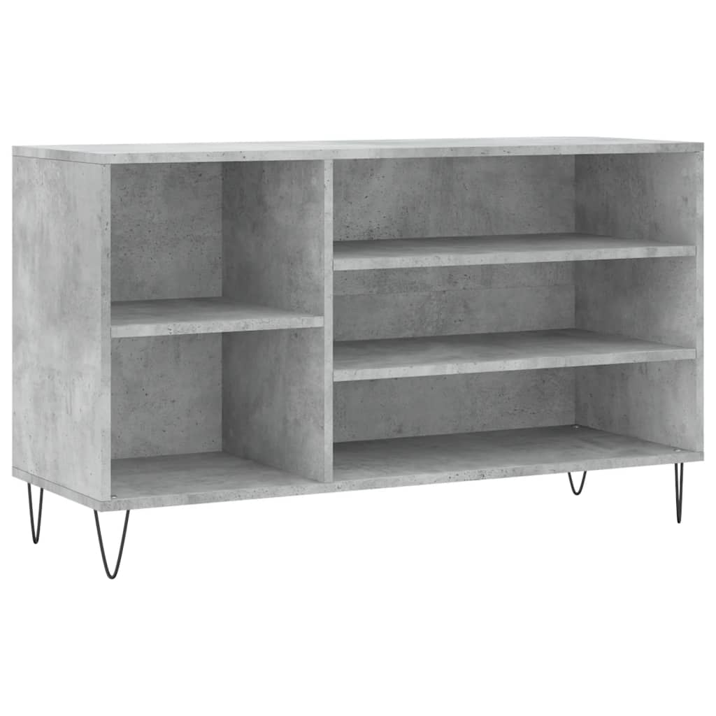 betonszürke szerelt fa cipőszekrény 102x36x60 cm