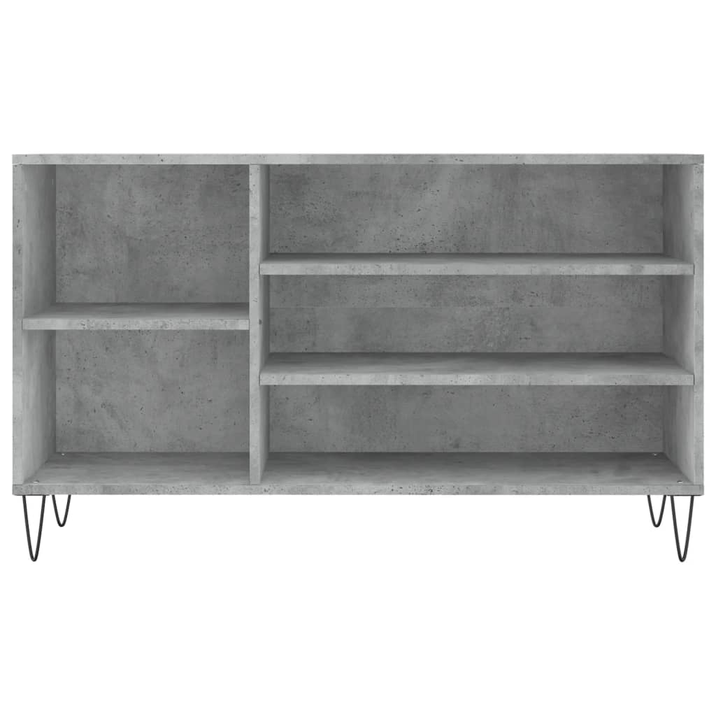 betonszürke szerelt fa cipőszekrény 102x36x60 cm