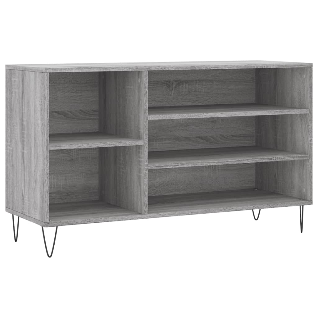 szürke sonoma színű szerelt fa cipősszekrény 102x36x60 cm