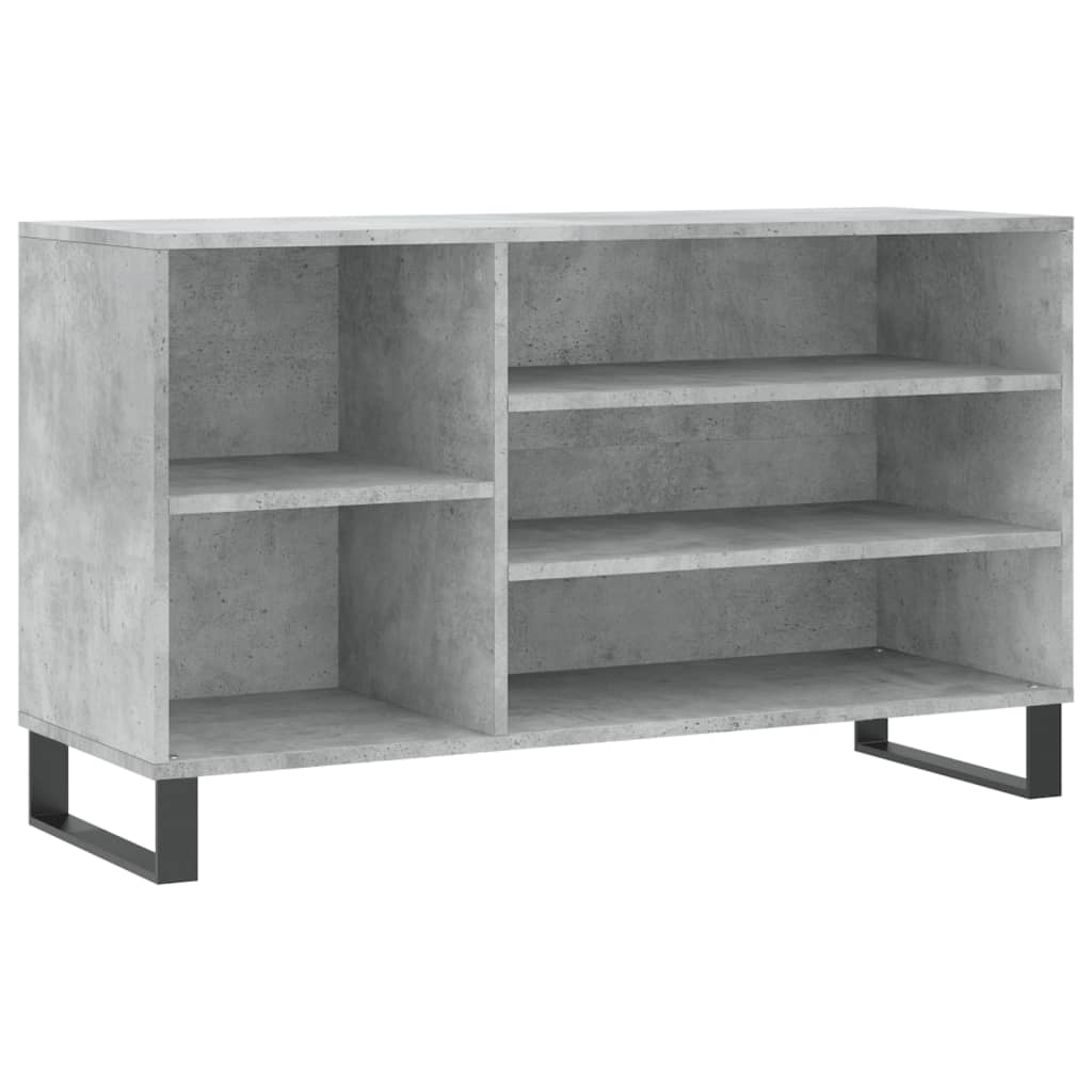 betonszürke szerelt fa cipőszekrény 102x36x60 cm