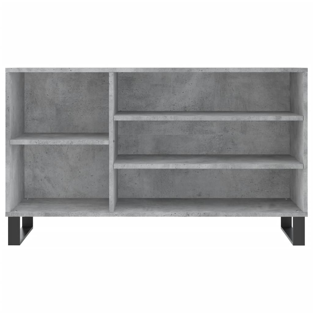 betonszürke szerelt fa cipőszekrény 102x36x60 cm