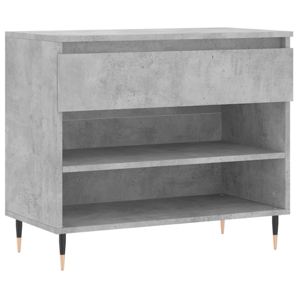 betonszürke szerelt fa cipőszekrény 70x36x60 cm