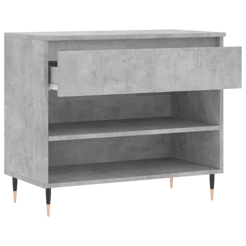 betonszürke szerelt fa cipőszekrény 70x36x60 cm
