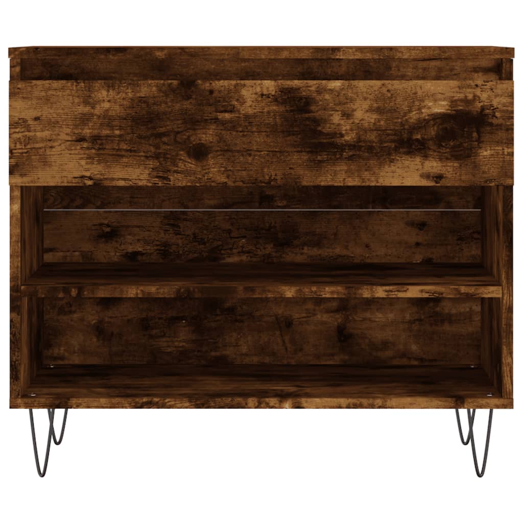 füstös tölgy színű szerelt fa cipősszekrény 70 x 36 x 60 cm