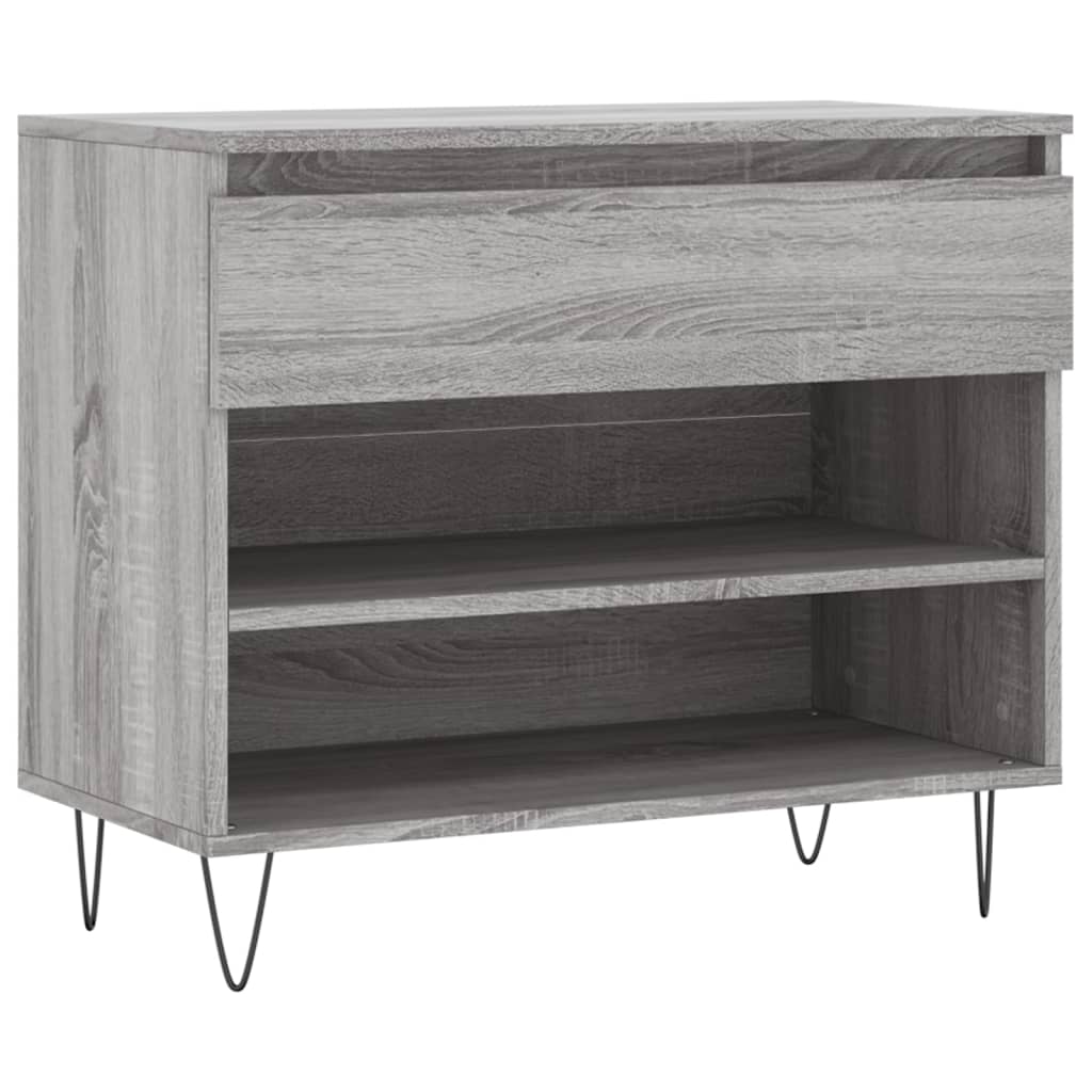szürke sonoma színű szerelt fa cipősszekrény 70x36x60 cm