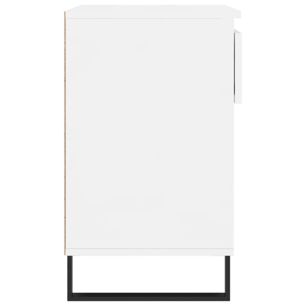 magasfényű fehér szerelt fa cipőszekrény 70 x 36 x 60 cm