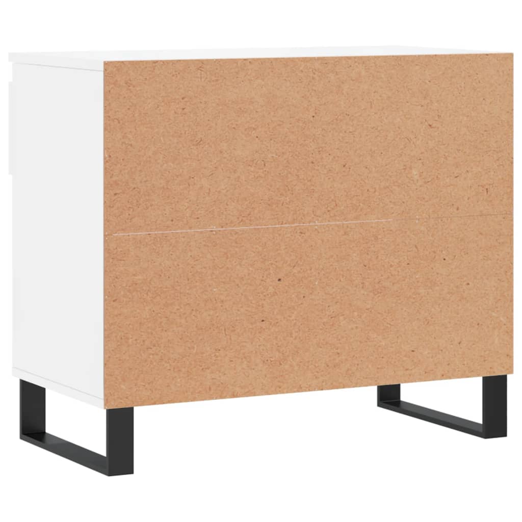 magasfényű fehér szerelt fa cipőszekrény 70 x 36 x 60 cm
