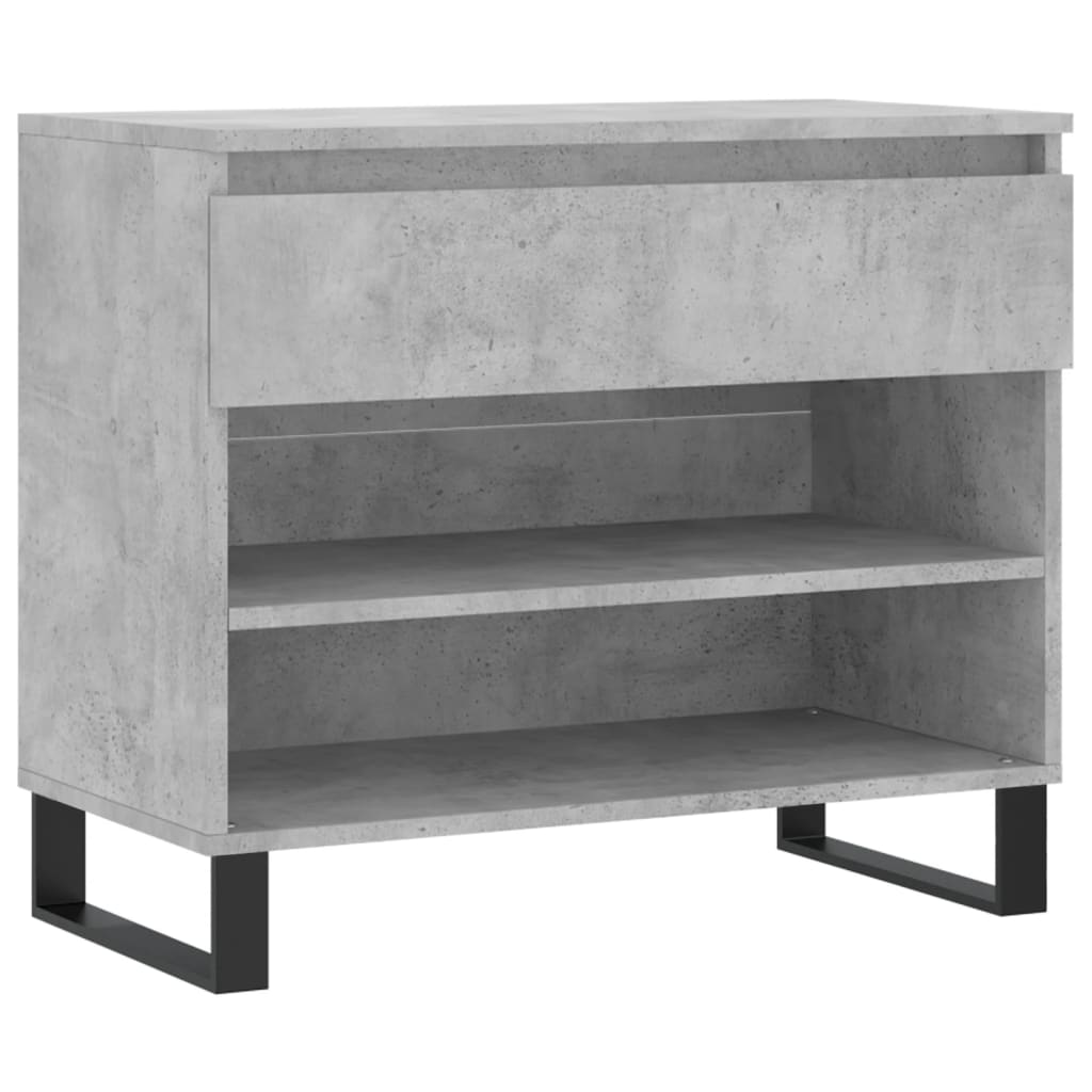 betonszürke szerelt fa cipőszekrény 70x36x60 cm