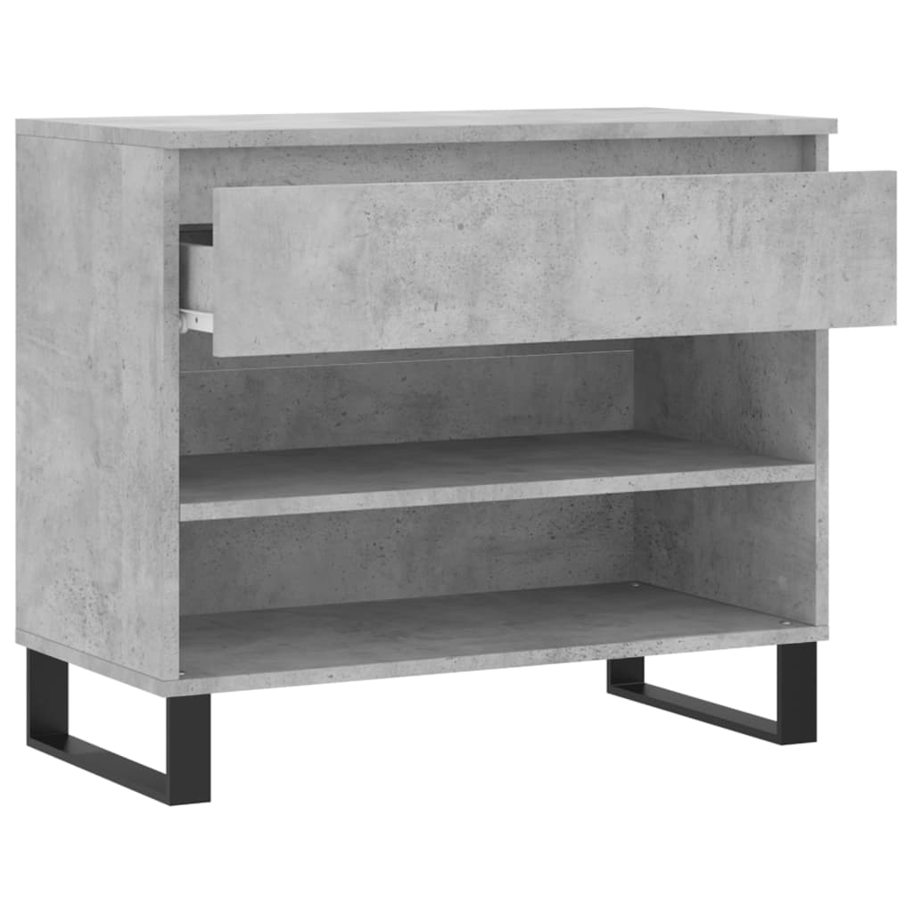 betonszürke szerelt fa cipőszekrény 70x36x60 cm