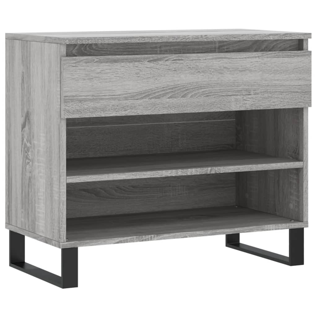 szürke sonoma színű szerelt fa cipősszekrény 70x36x60 cm