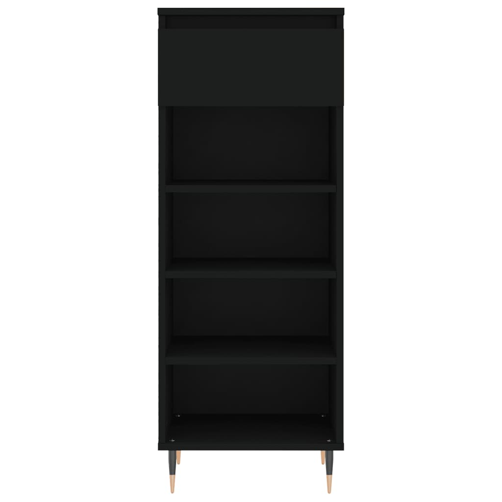 fekete szerelt fa cipősszekrény 40x36x105 cm