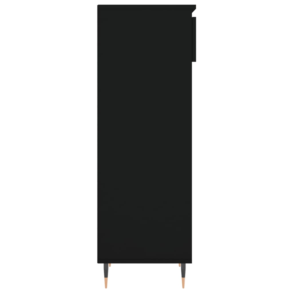 fekete szerelt fa cipősszekrény 40x36x105 cm