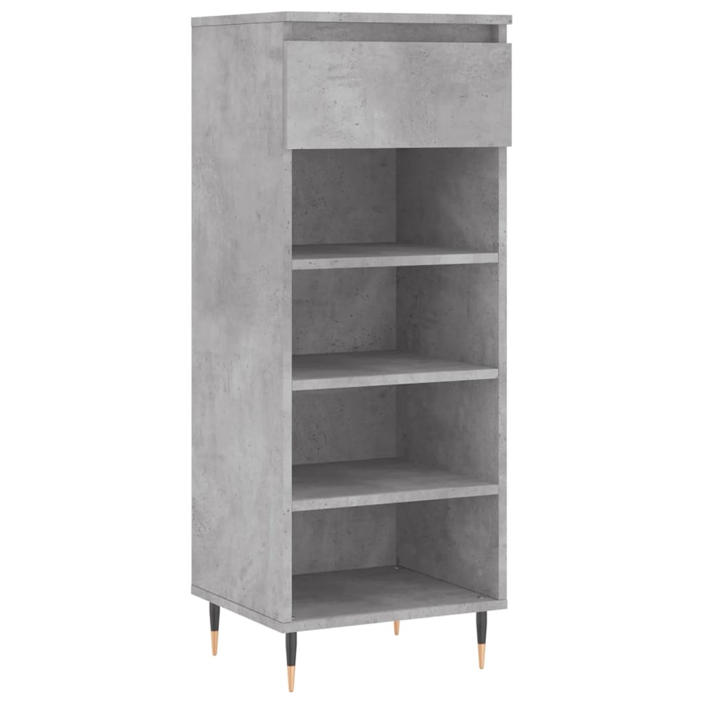 betonszürke szerelt fa cipőszekrény 40 x 36 x 105 cm