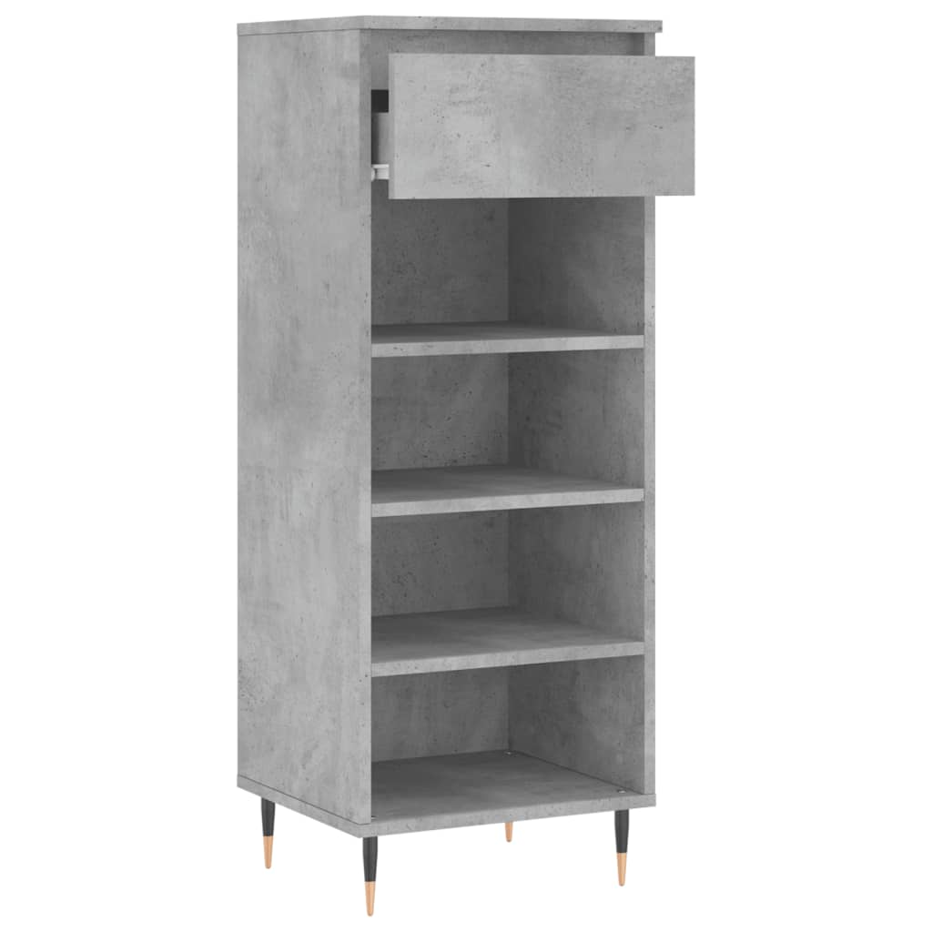 betonszürke szerelt fa cipőszekrény 40 x 36 x 105 cm