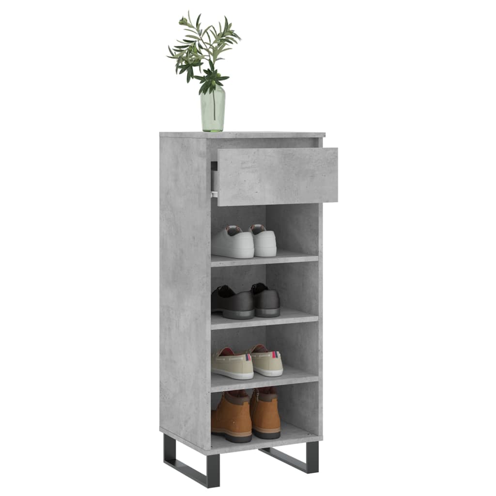 betonszürke szerelt fa cipőszekrény 40 x 36 x 105 cm