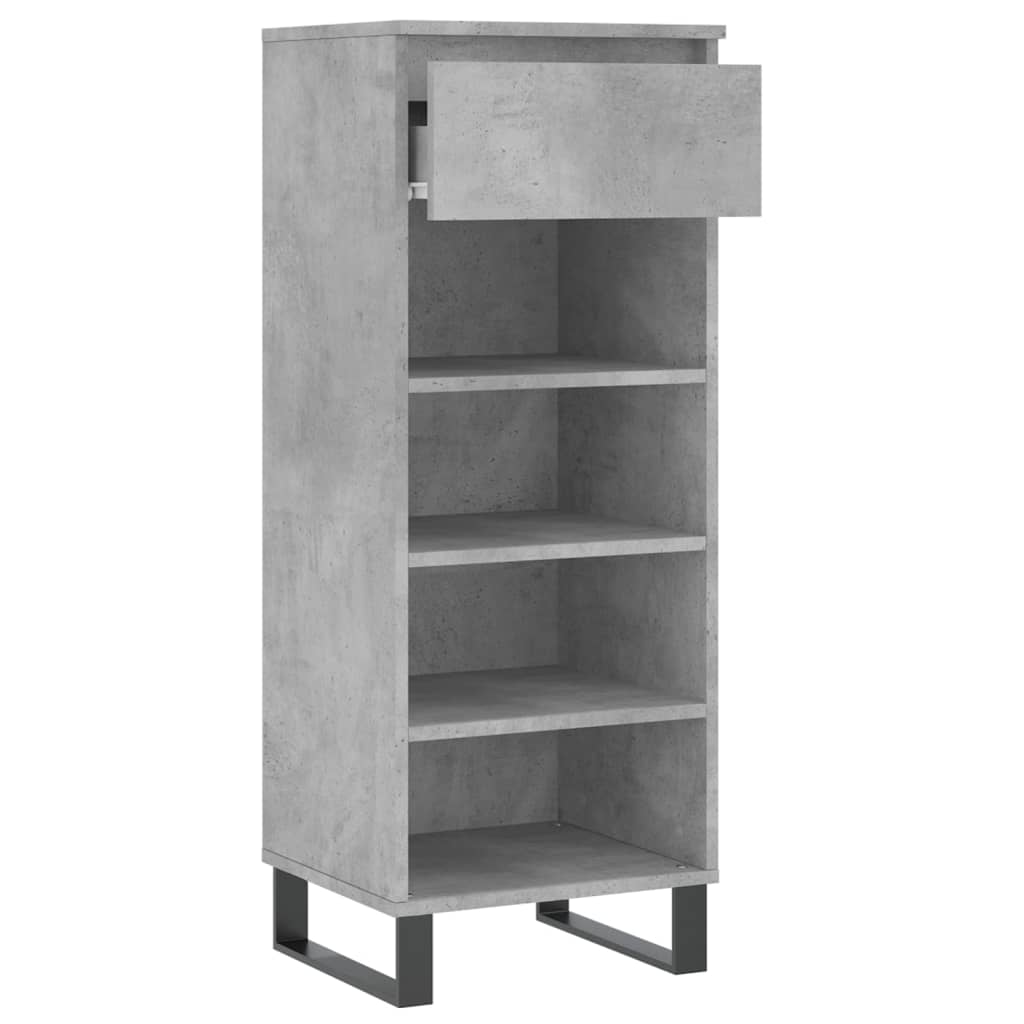 betonszürke szerelt fa cipőszekrény 40 x 36 x 105 cm