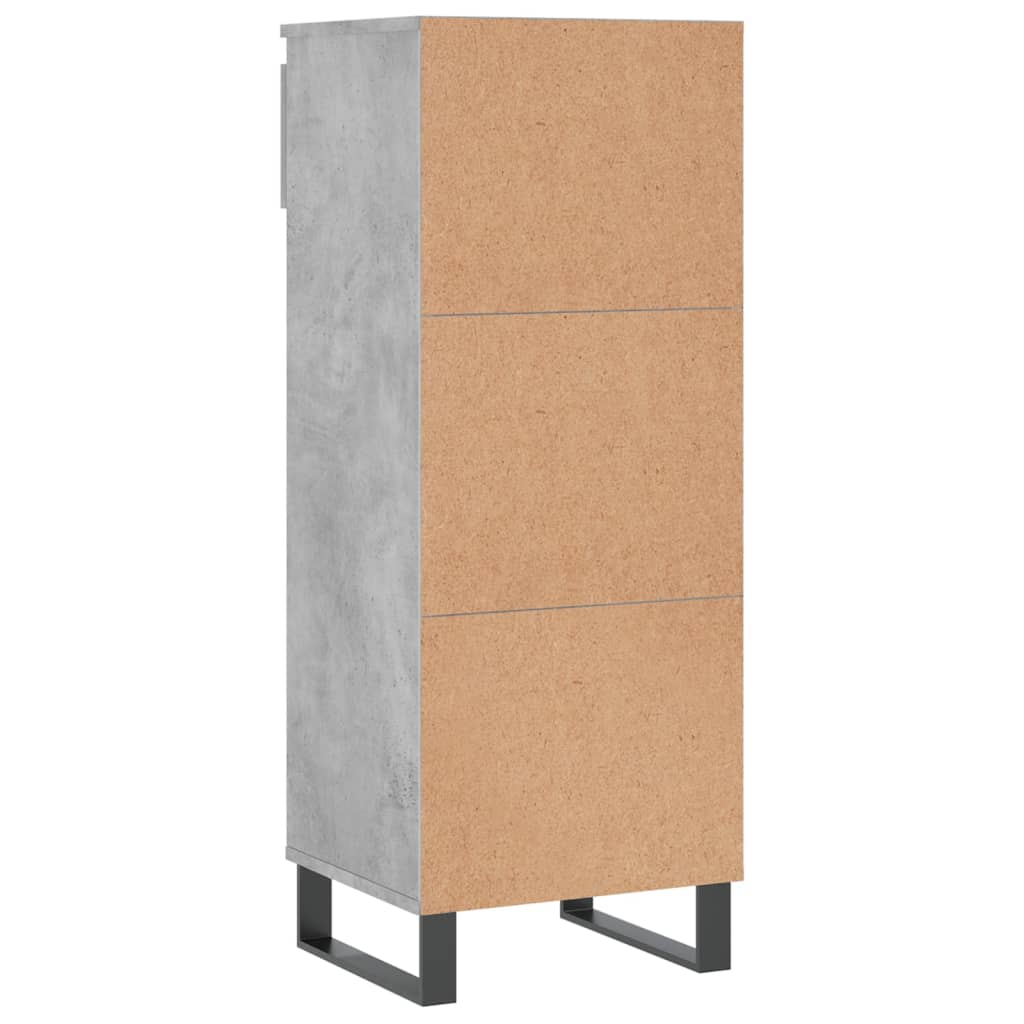 betonszürke szerelt fa cipőszekrény 40 x 36 x 105 cm