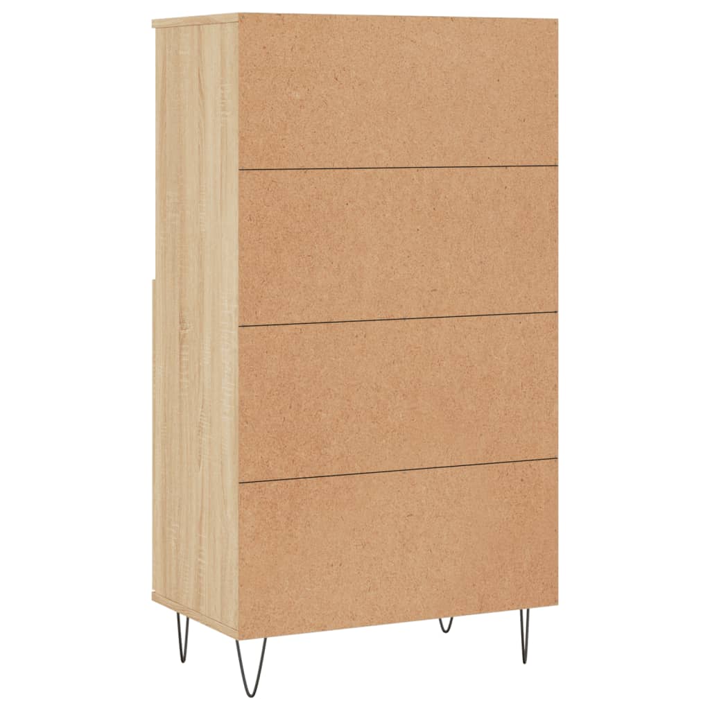 sonoma tölgyszínű szerelt fa magasszekrény 60 x 36 x 110 cm