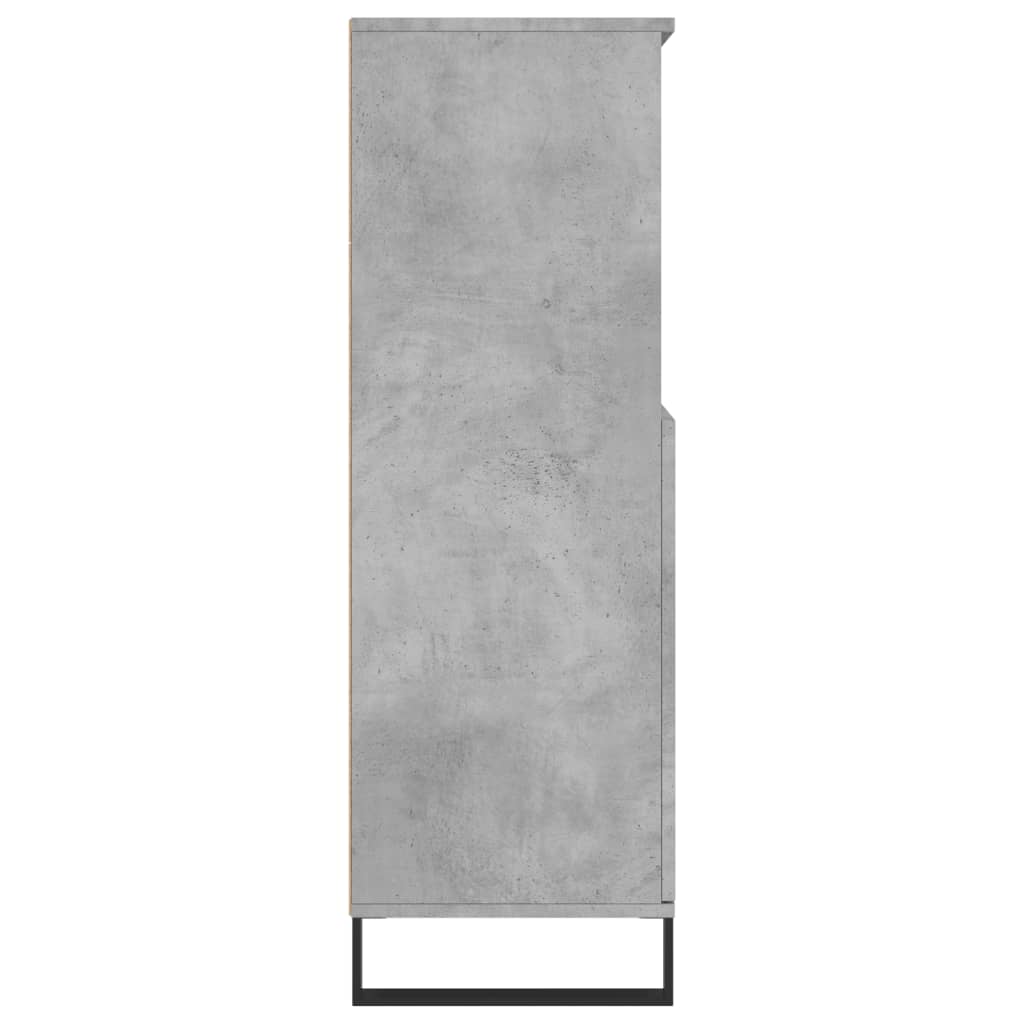 betonszürke szerelt fa magasszekrény 60 x 36 x 110 cm