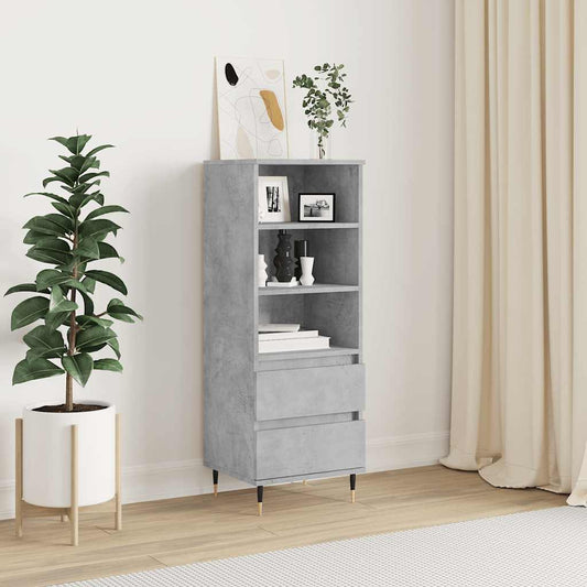 betonszürke szerelt fa magasszekrény 40 x 36 x 110 cm