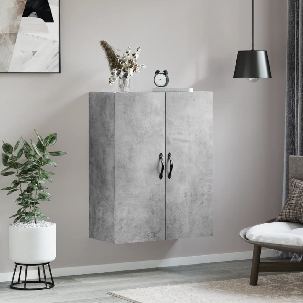 betonszürke szerelt fa fali szekrény 69,5 x 34 x 90 cm