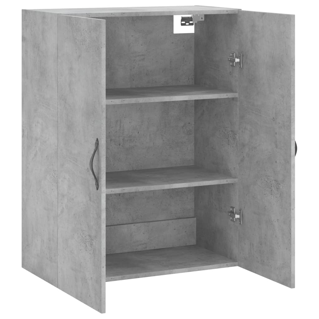 betonszürke szerelt fa fali szekrény 69,5 x 34 x 90 cm