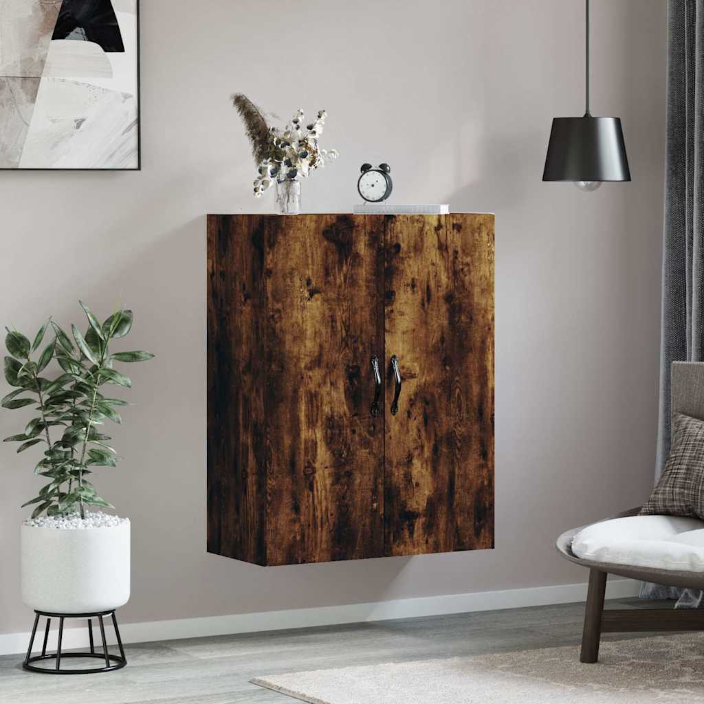 füstös tölgy szerelt fa fali szekrény 69,5 x 34 x 90 cm