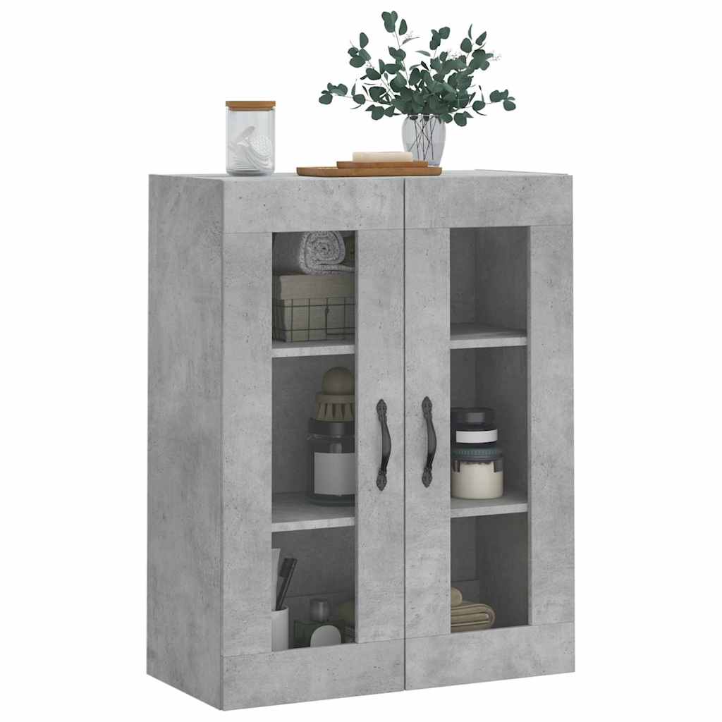 betonszürke szerelt fa fali szekrény 69,5 x 34 x 90 cm