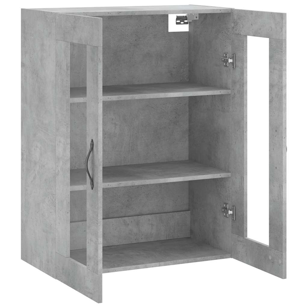 betonszürke szerelt fa fali szekrény 69,5 x 34 x 90 cm