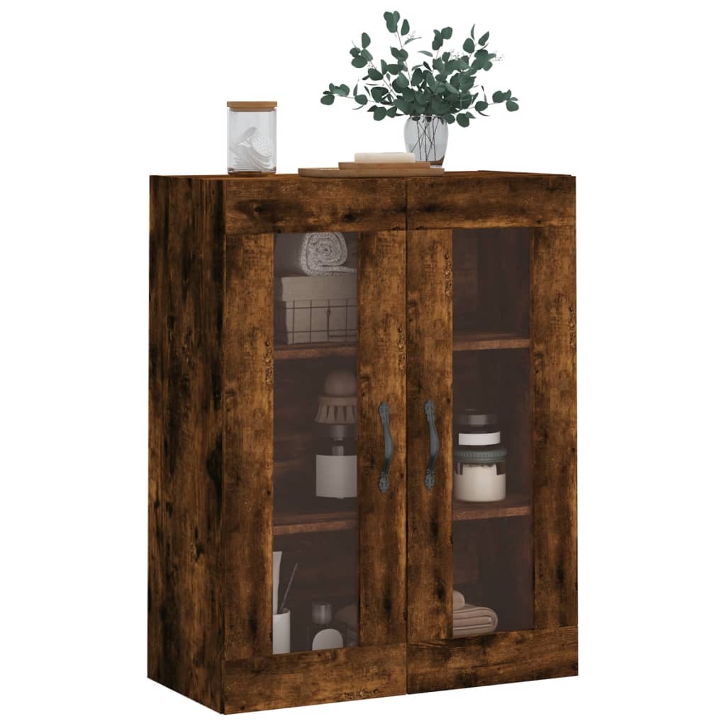 füstös tölgy szerelt fa fali szekrény 69,5 x 34 x 90 cm