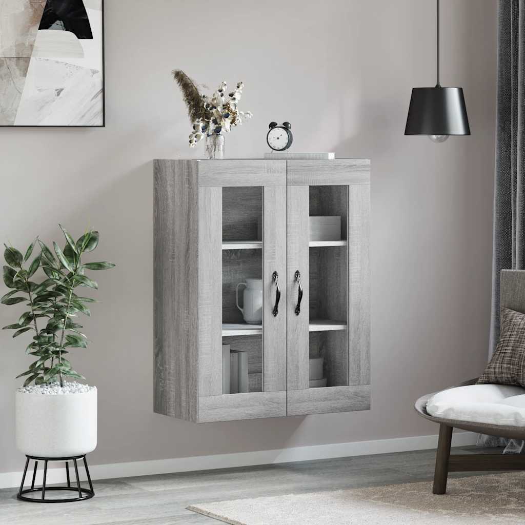 szürke sonoma szerelt fa fali szekrény 69,5 x 34 x 90 cm