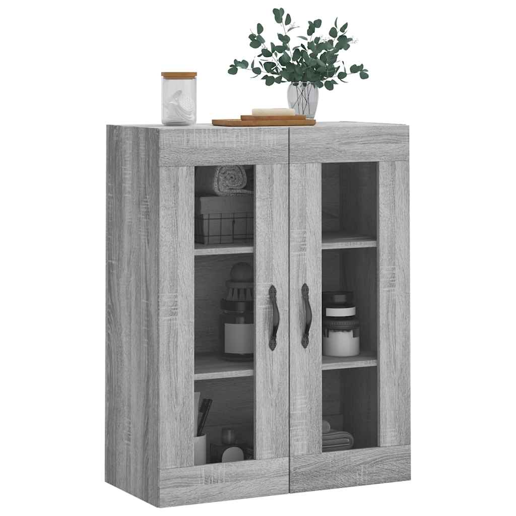 szürke sonoma szerelt fa fali szekrény 69,5 x 34 x 90 cm